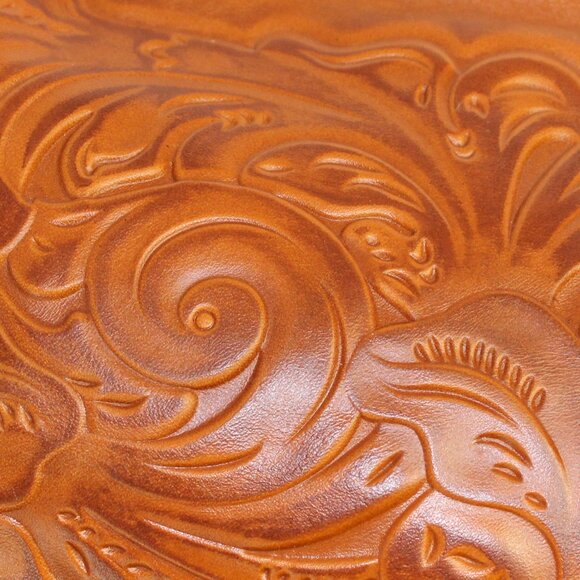 Patricia Nash Savena Burnished Tooled Golden Brown Leather Clutch Wristlet (NWT) - Picture 7 of 7